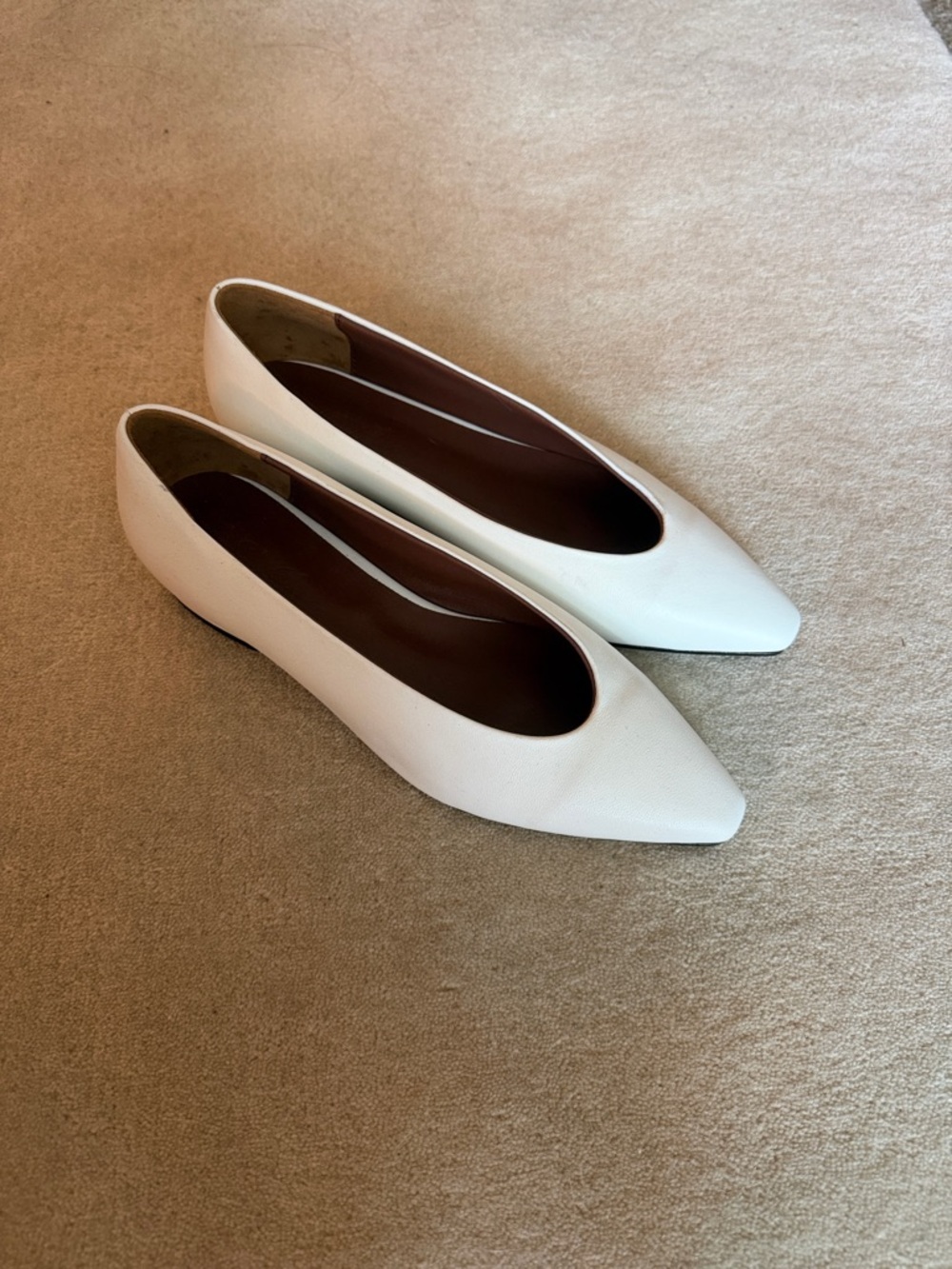 Loro Piana Rebecca Pointed White Flats